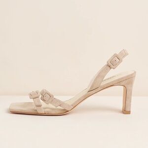 NWB Charlotte Stone Kaylin suede heels Oat sz 10